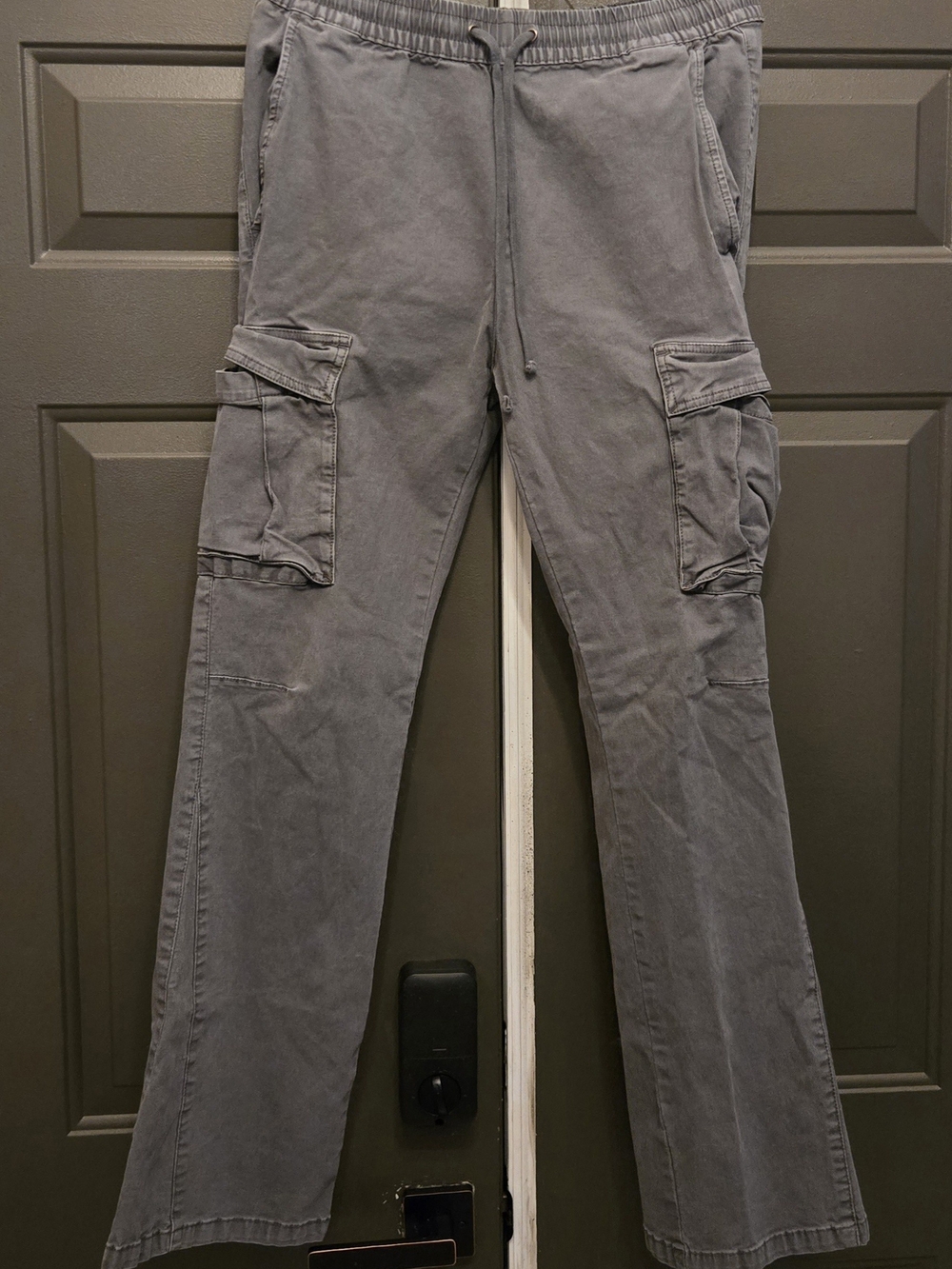 Pacsun Men's Gray Cargo Pants with Drawstring Waist